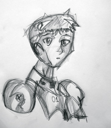 anime boy sketches. Sketch of a bust, by William,